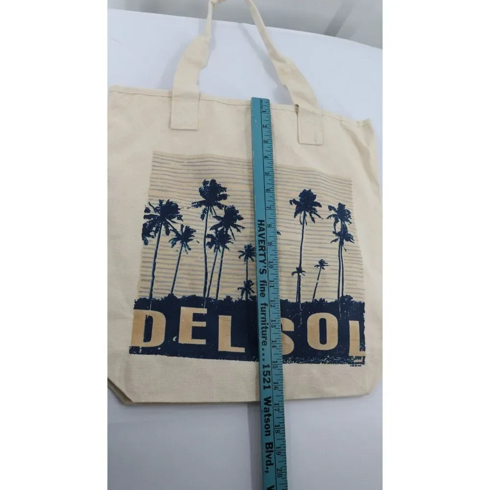 Del Sol Color Changing Canvas Tote Bag 16 x 17 Tropical 100% Cotton